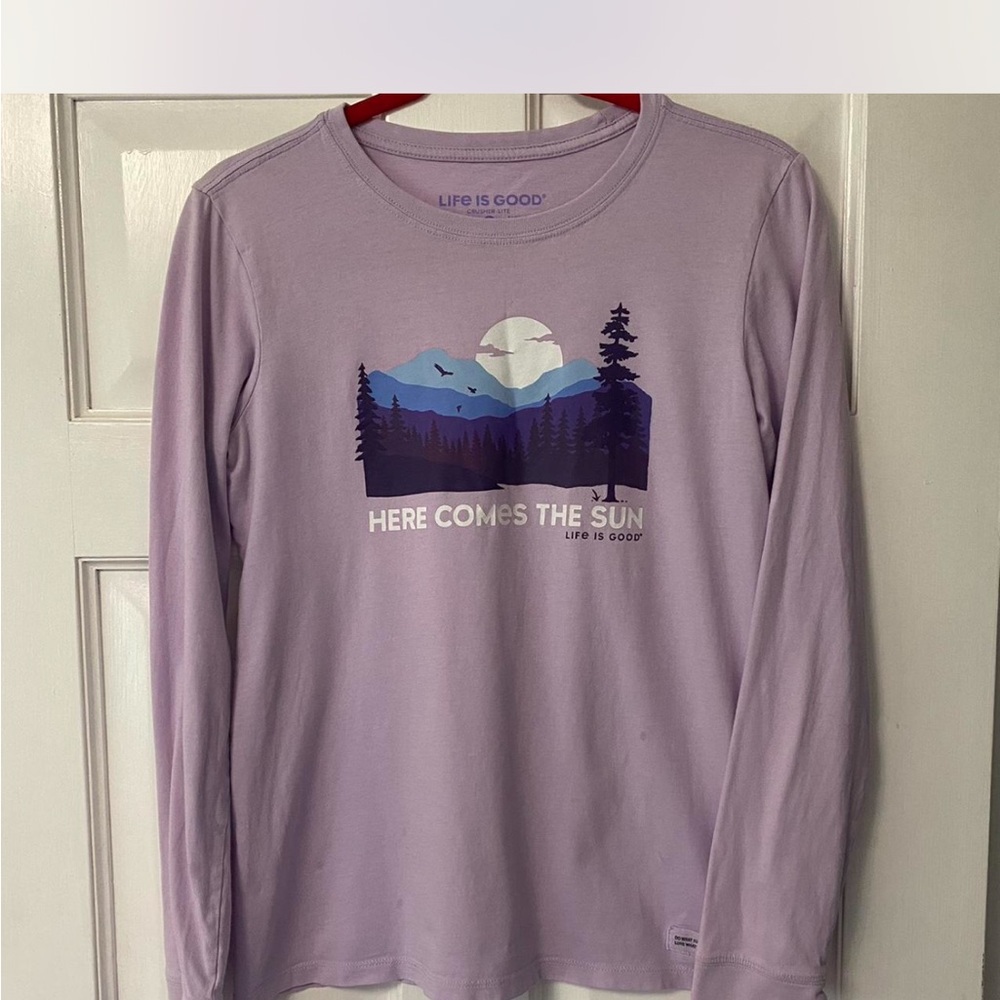 Life Is Good Lavender Long Sleeve Tee